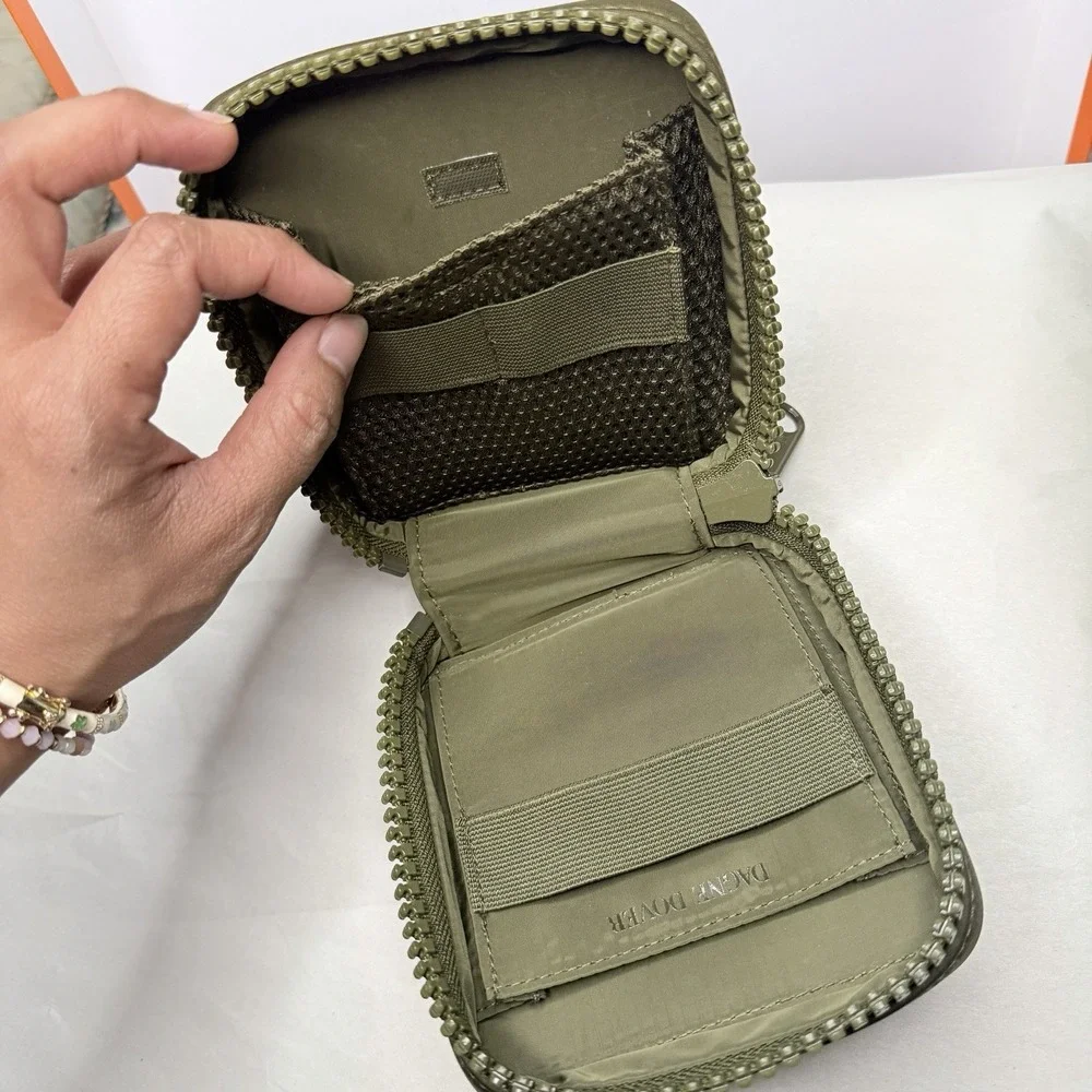 Dagne Dover Hunter Small Toiletry Bag Dark Moss Green Neoprene Travel Pouch